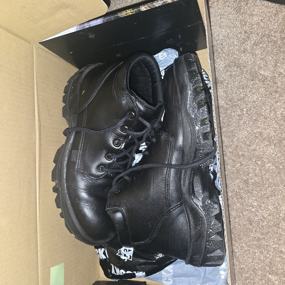 Black Leather Lace-Up Boots